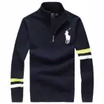 polo-ralph lauren pulls hommes 2019U chute hiver demi-zip couverture 9520 bleu marine